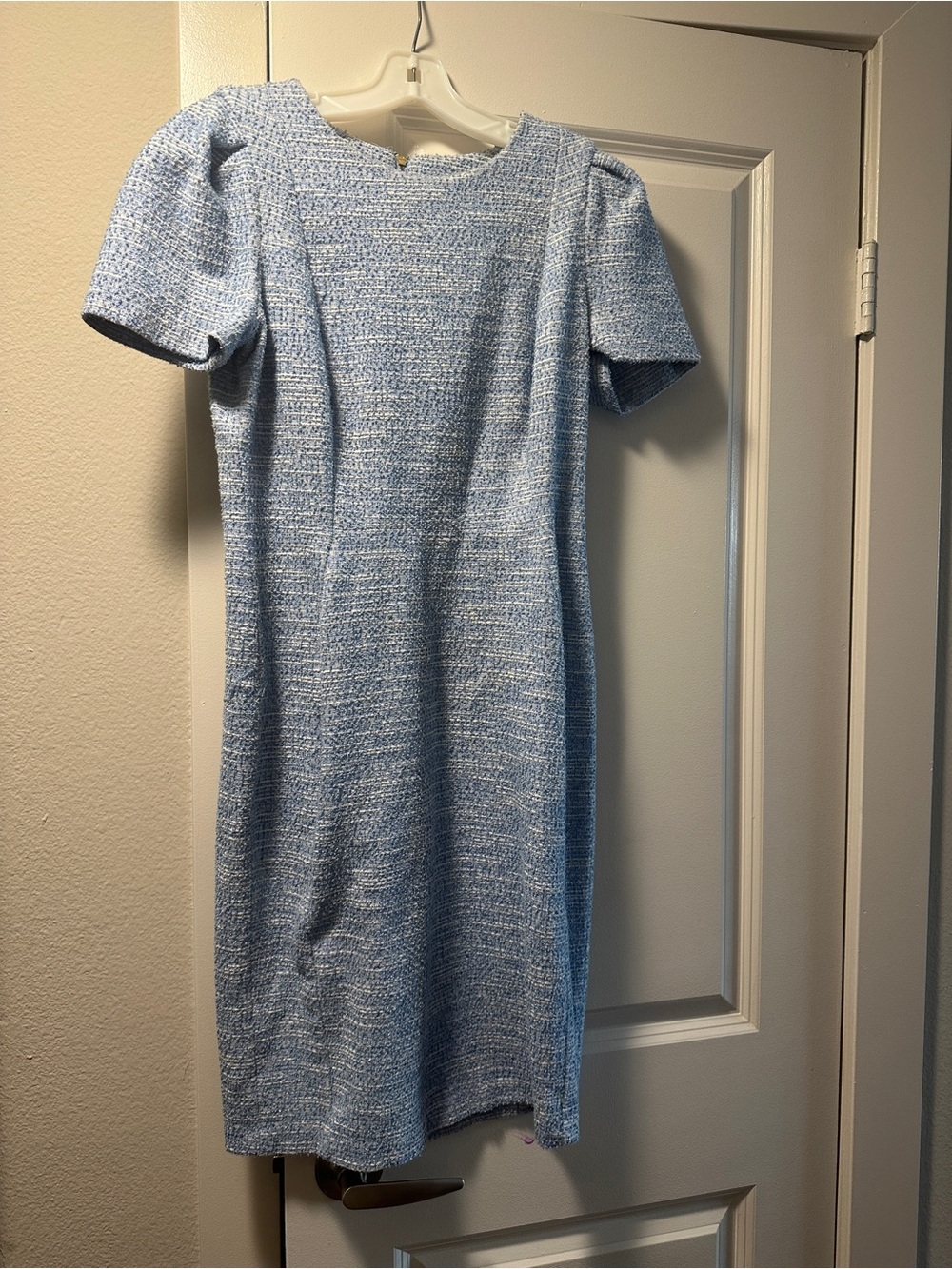 Calvin Klein Light Blue Tweed Midi Dress
